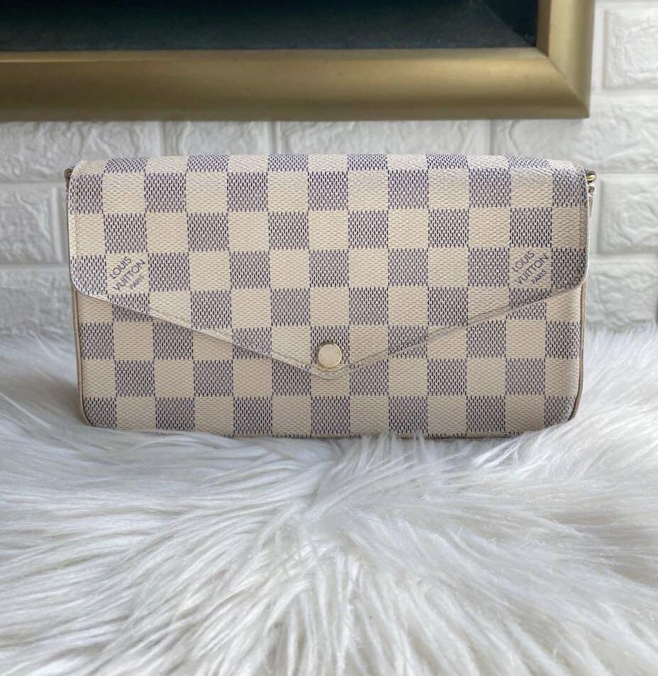 Authentic Louis Vuitton LV Felicie Pochette in Damier Azur Canvas with  light pink interior, Luxury, Bags & Wallets on Carousell