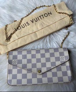 Authentic Brand New Louis Vuitton Limited Edition Felicie Pochette Damier Ebene Studs Rose Ballerine