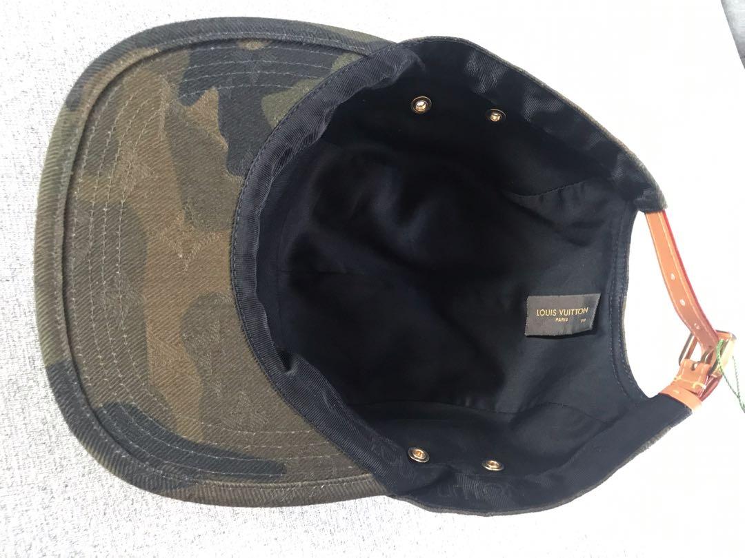 LOUIS VUITTON x Supreme LV Used Cap Camouflage Khaki Green Cotton France  #AH370