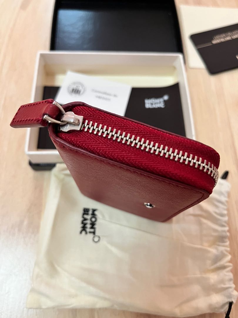 Authentic Mont Blanc Coin Case Zip Around, Luxury, Bags & Wallets on Carousell
