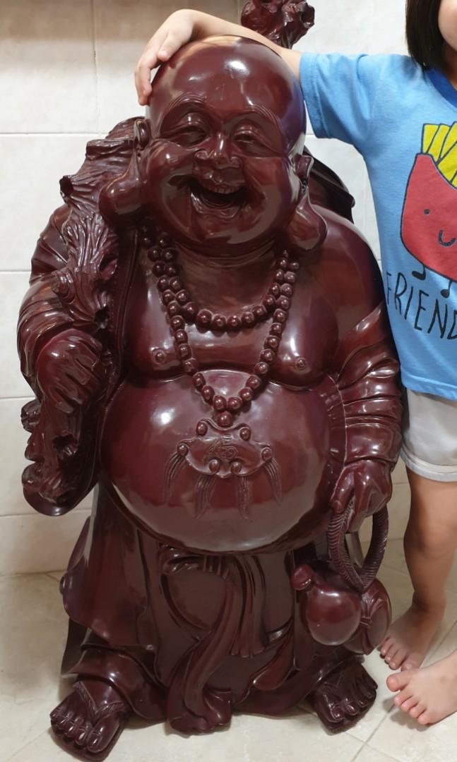 Big Laughing Buddha Statue with money bag (90cm/ 35" Height), Hobbies