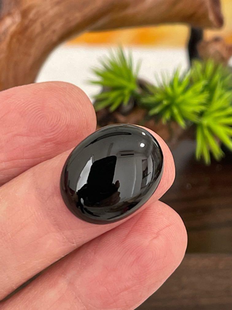 Black sales jade cabochon