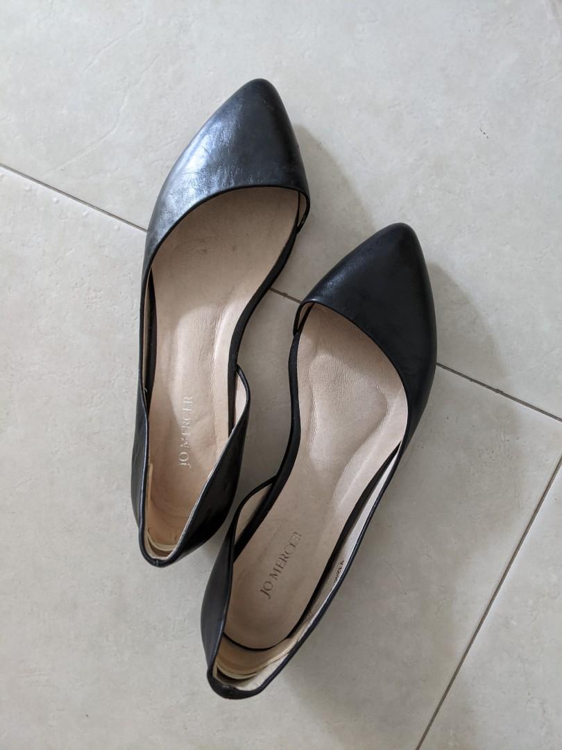 Asymmetrical leather flats deals