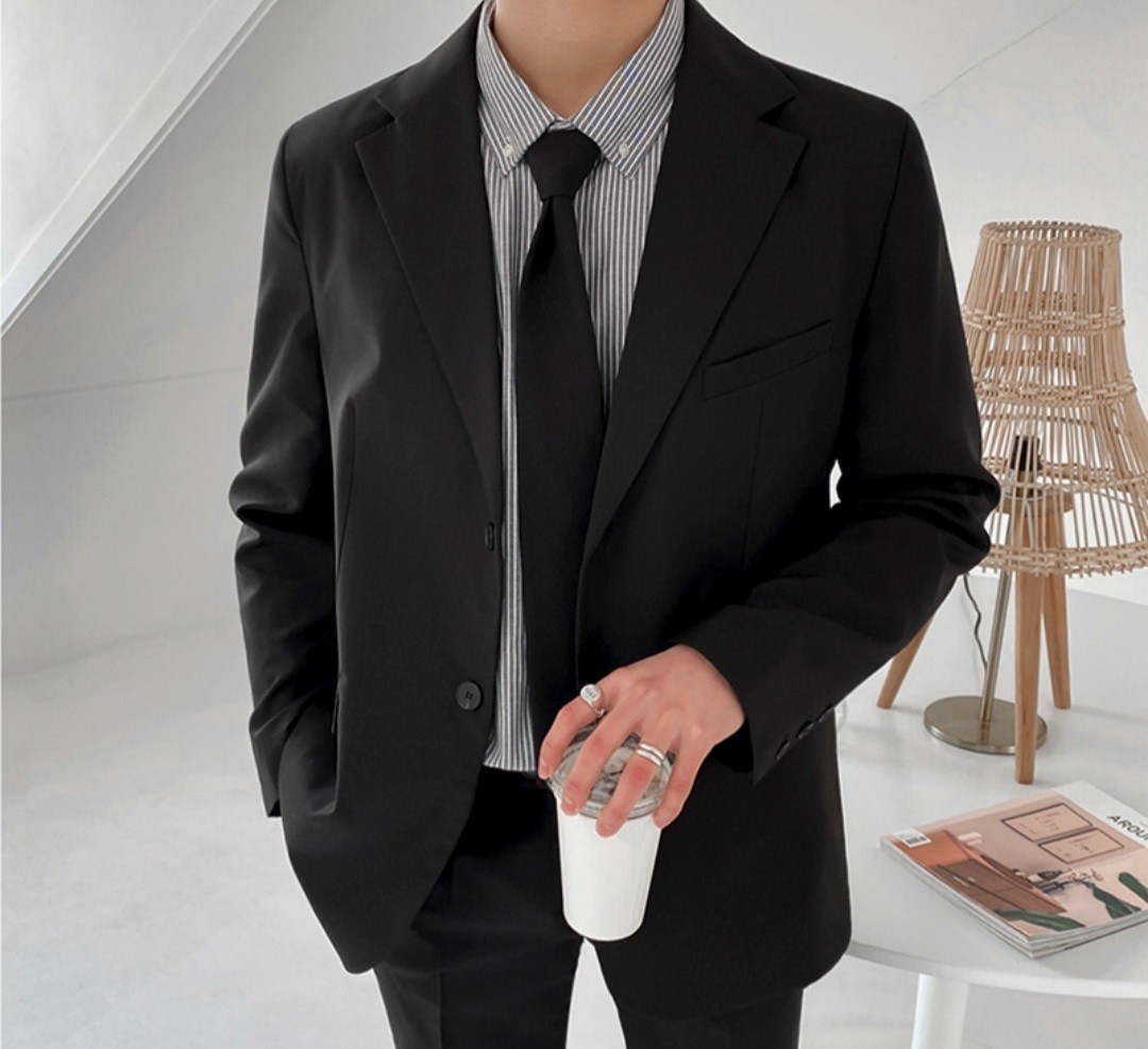 Black loose blazer store