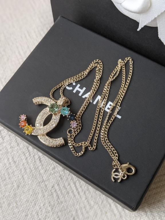 Chanel rainbow crystal necklace sale