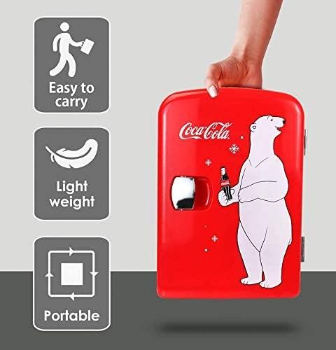 Coca Cola KWC4 KWC4B Polar Bear 4 litres Mini Fridge, 4 Liters, Red/White