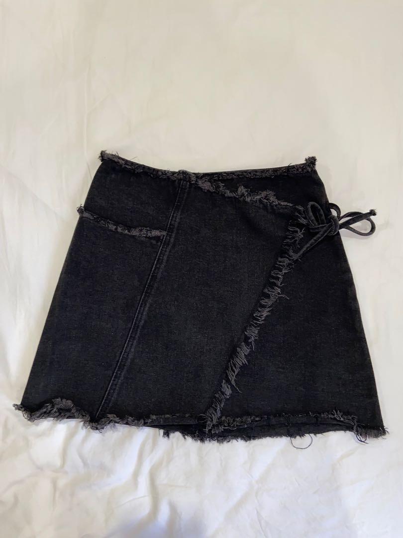 Cotton on shop denim wrap skirt