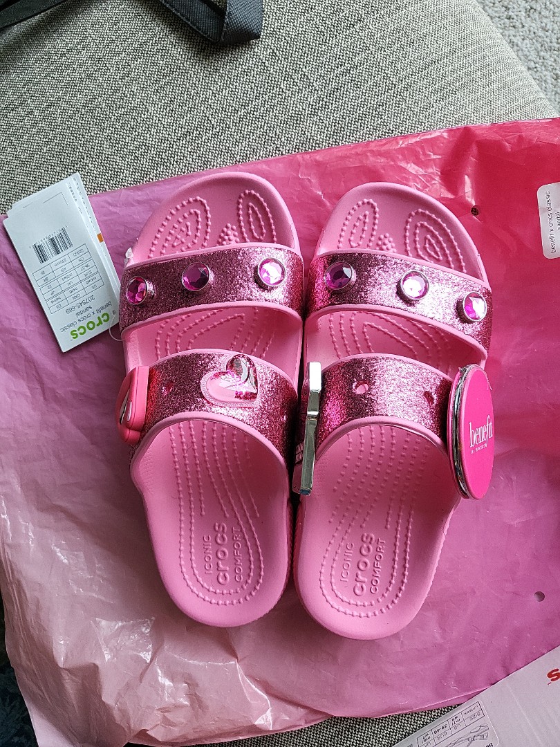 Crocs x Benefit Sandal ( Limited Edition ), Women's Fashion, Footwear