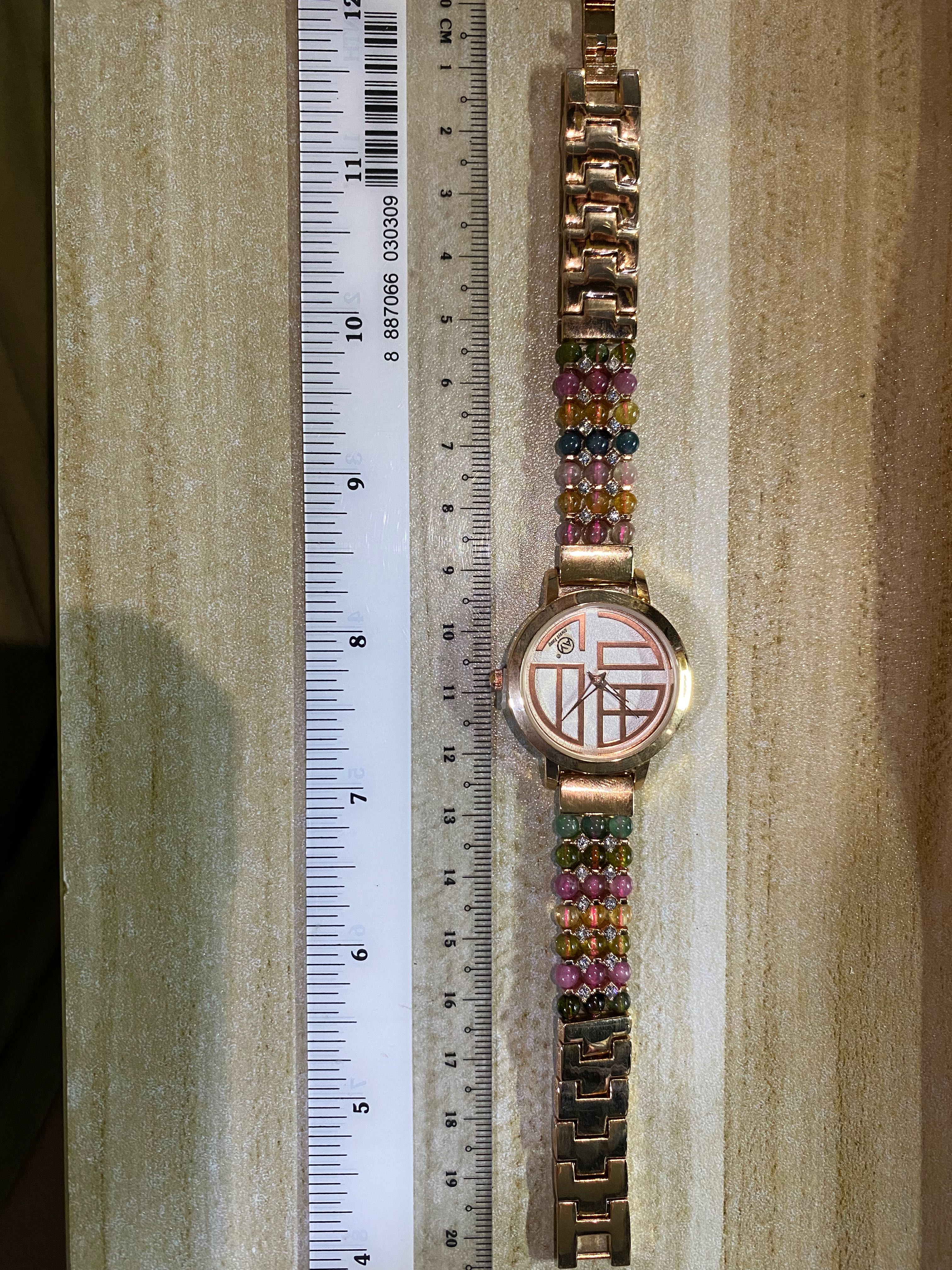 gold crystal watch