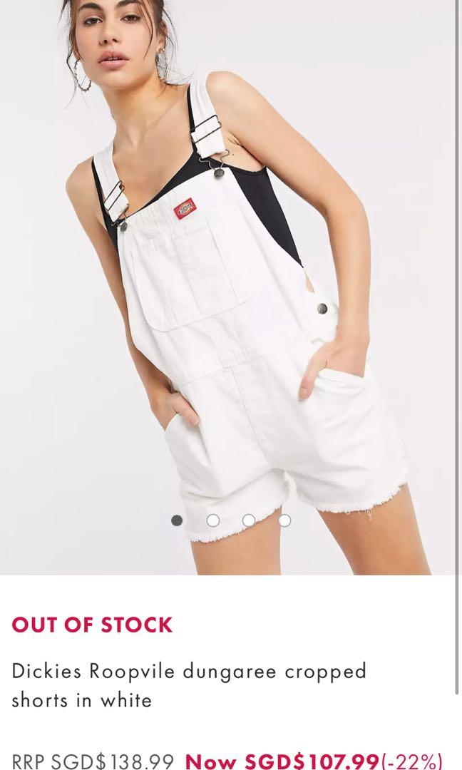 Dickies Overall Shorts White