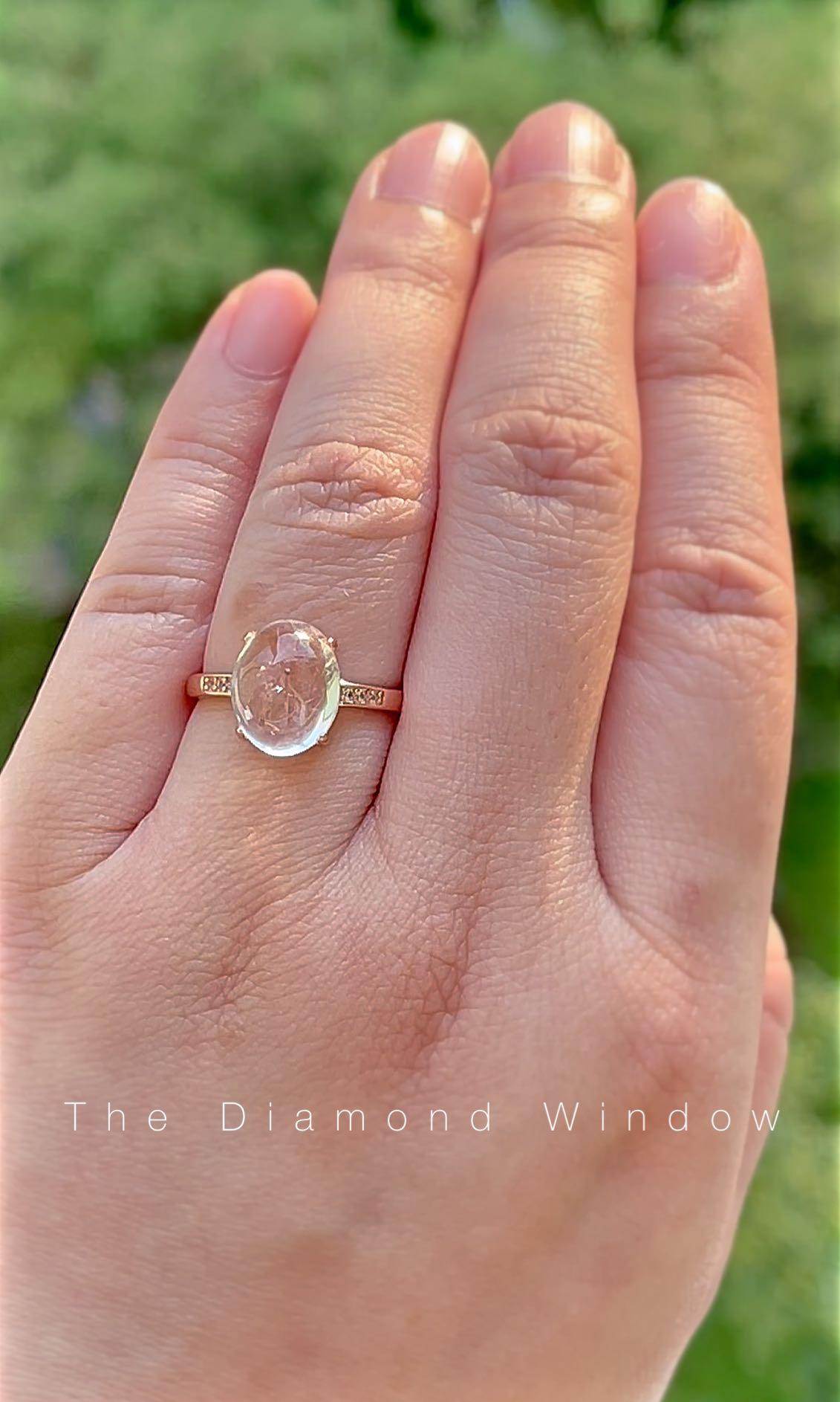 Enhydro Quartz 925 Silver Adjustable Ring Women s Fashion