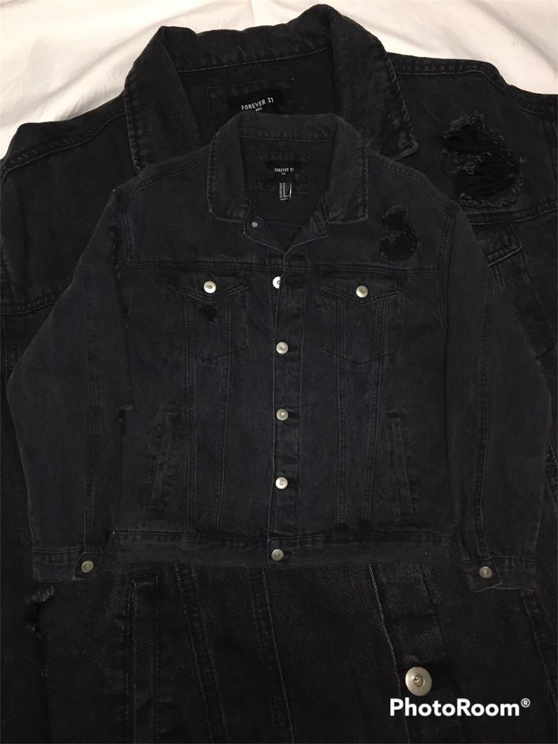 Forever 21 distressed denim jacket, Men 