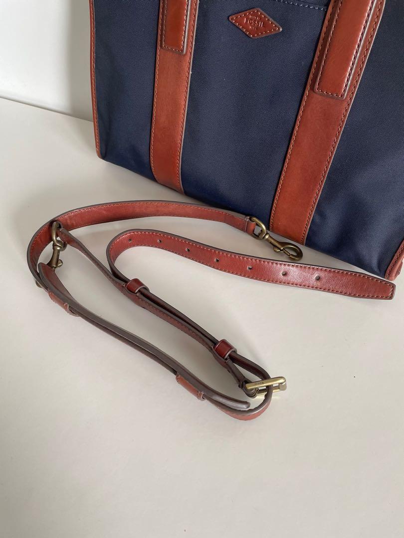 Fossil laptop document holder shoulder bag, Women's Fashion, Bags