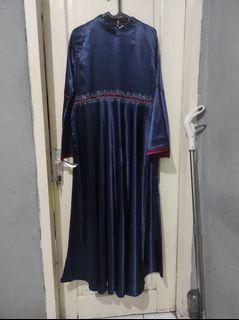 Gamis dress navy kondangan pesta