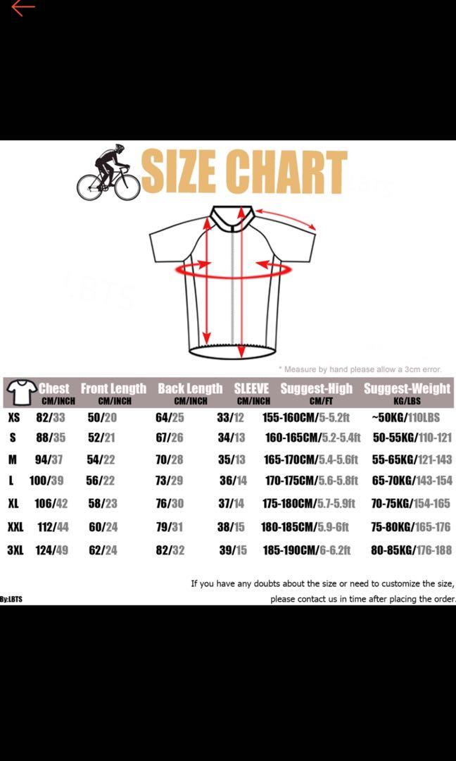 Giant jersey size chart 2025