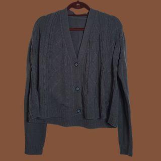 Gray knitted sweater