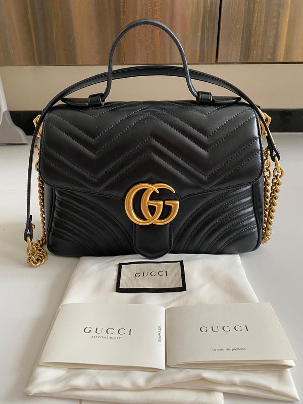 Gucci Marmont small top handle bag, Luxury, Bags & Wallets on Carousell