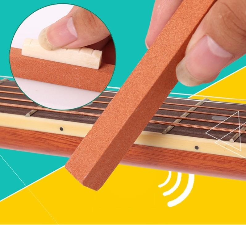 Guitar Fret Wire Sanding Stone Protector Kit for Guitar Nut Saddle Fret