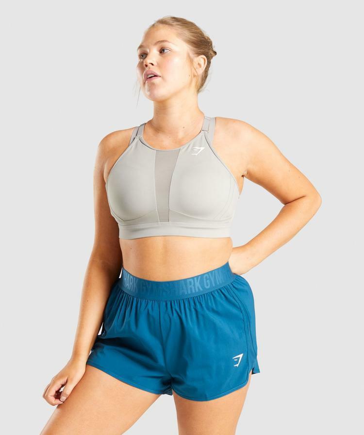 mesh neckline training sports bra