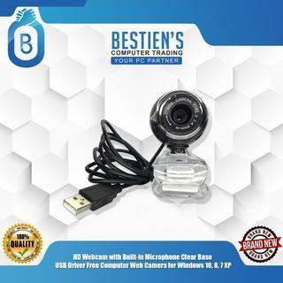 HD Webcam with Built-in Microphone Clear Base USB Driver Free Computer Web Camera for Windows 10, 8, 7 XP