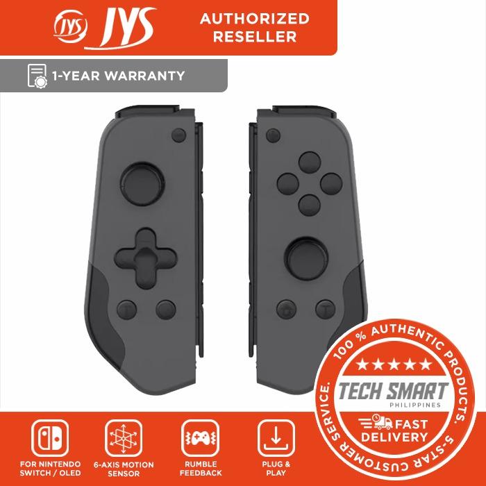 JYS NS-202 Wireless Joy-con , Left and Right Controllers Compatible with Nintendo Switch as a Joy Con Controller Replacement for Nintendo Switch / Switch OLED (Category: Controllers) located in Manila. Submitted by techsmartph (Listing ID 1127556451, Image 2). Description: * 6-axis somatosensory: Give you an immersive game experience * Vibration function: dual rumble make you feel more immersed in the game * Share fun with your friends * Plug and