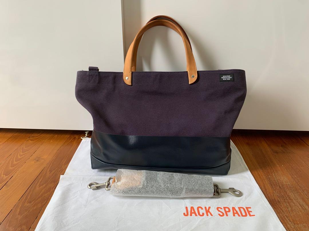 Jack Spade Brown Tan Cotton Canvas Adjustable Shoulder Strap