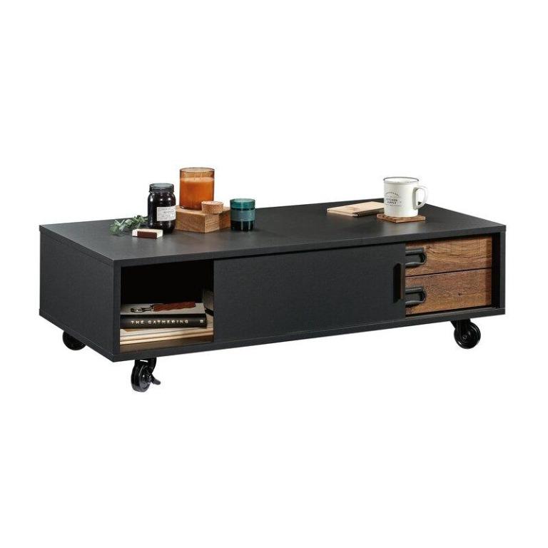 Loehr Wheel Coffee Table with Storage, 傢俬＆家居, 傢俬, 桌子 Carousell