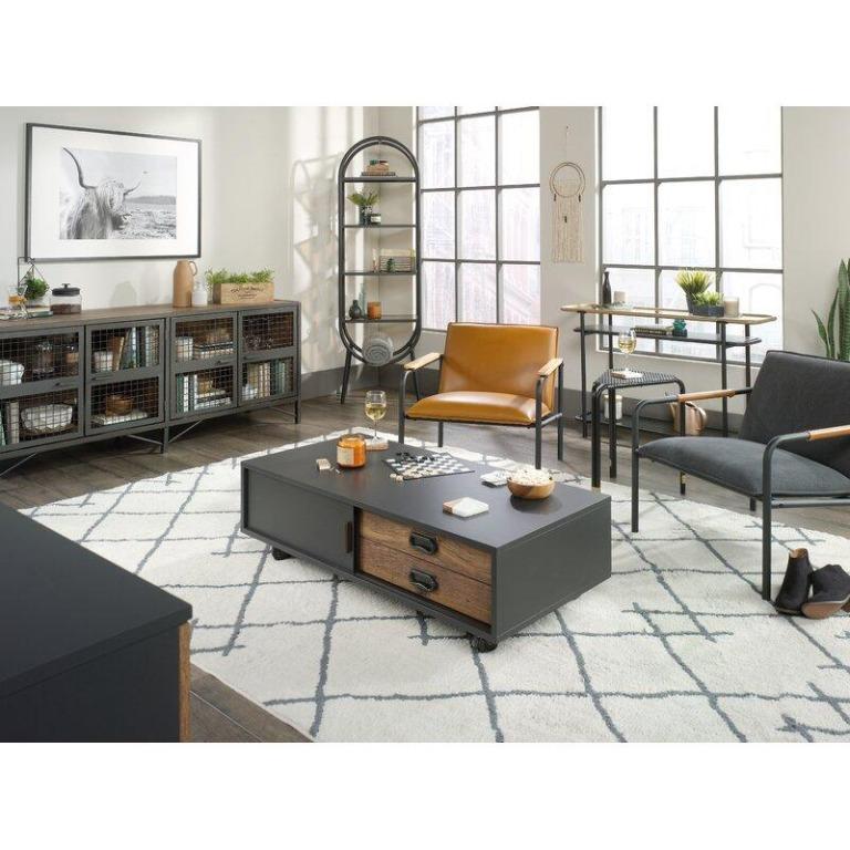 Loehr Wheel Coffee Table with Storage, 傢俬＆家居, 傢俬, 桌子 Carousell