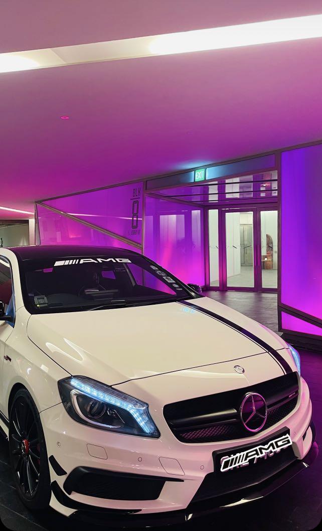 Mercedes-Benz AMG A-Class A45 AMG 4MATIC (A) (Category: Used Cars) located in Singapore. Submitted by nicholas.tan89 (Listing ID 1127784932, Image 2). Description: HIGHLY SOUGHT AFTER FASTEST, QUICKEST & STRONGEST 2L PRODUCTION CAR (FULLY HANDBUILT FORGED ENGINE, ONE MAN ONE ENGINE) /// AMG 🏁 PRESENTING TO YOU THE ULTIMATE MERCEDES AWD PEFORMANCE HOT HATCH <A45 AMG W176> ITS FAST ITS PRACTICAL & ITS POWERFUL DAILY CAR ✅ All wear & tear done up ✅