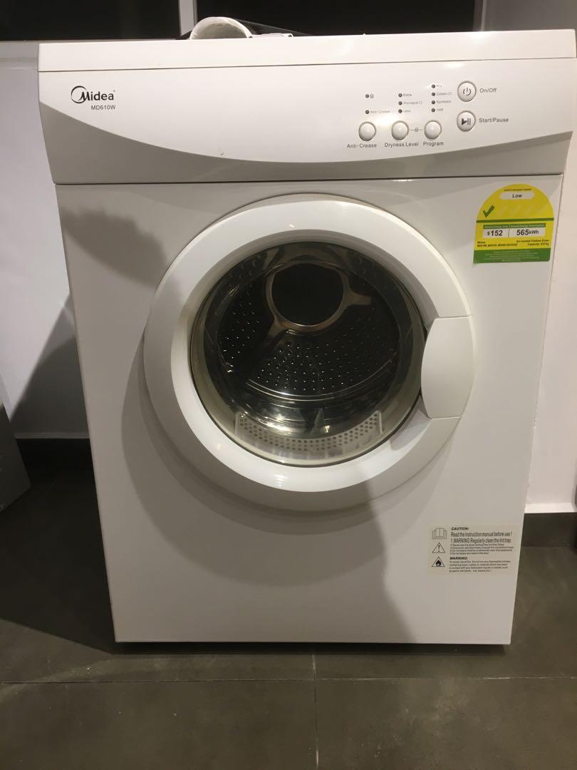 Midea washing machine and dryer set, TV & Home Appliances, Washing Machines and Dryers on Carousell