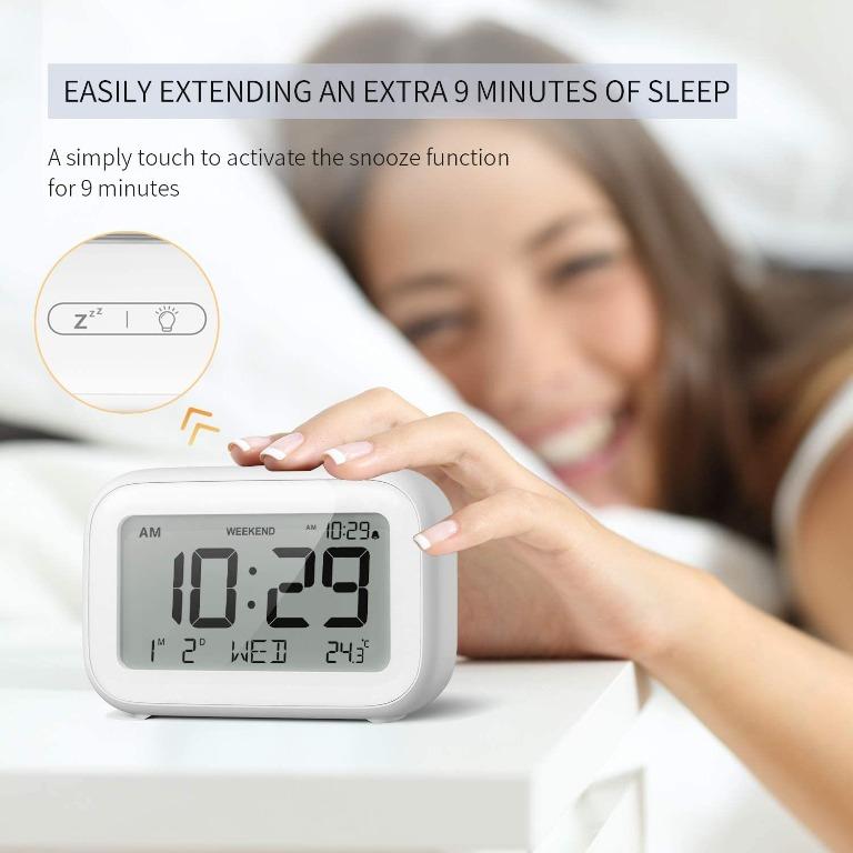 NOKLEAD Digital Alarm Clock for Bedroom Travel Office Modern
