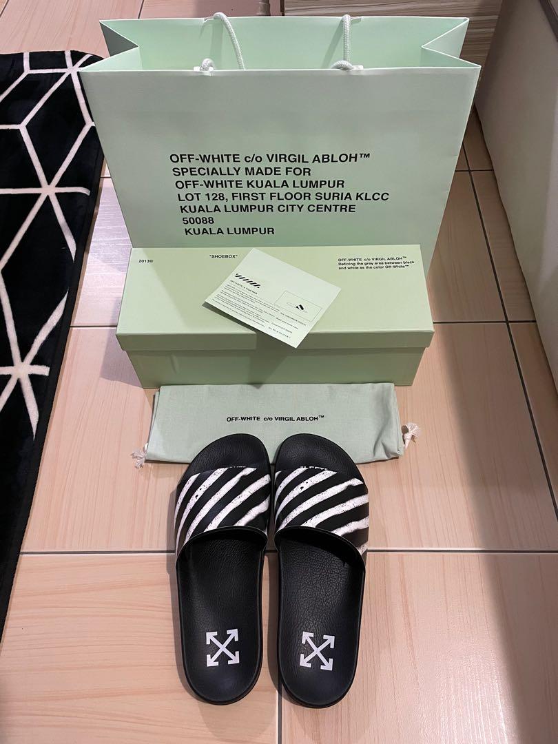 Off white black shop spray slides
