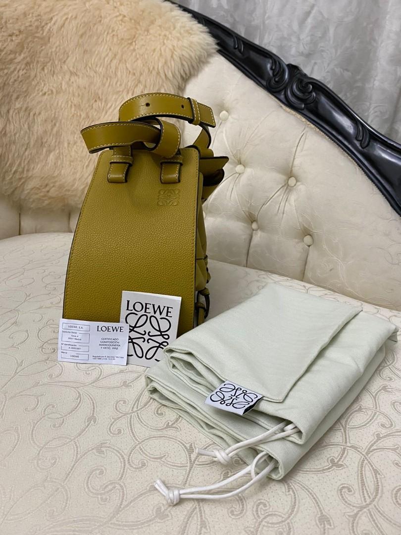 Preloved loewe yellow hammock drawstring Authentic Dust bag and card complete