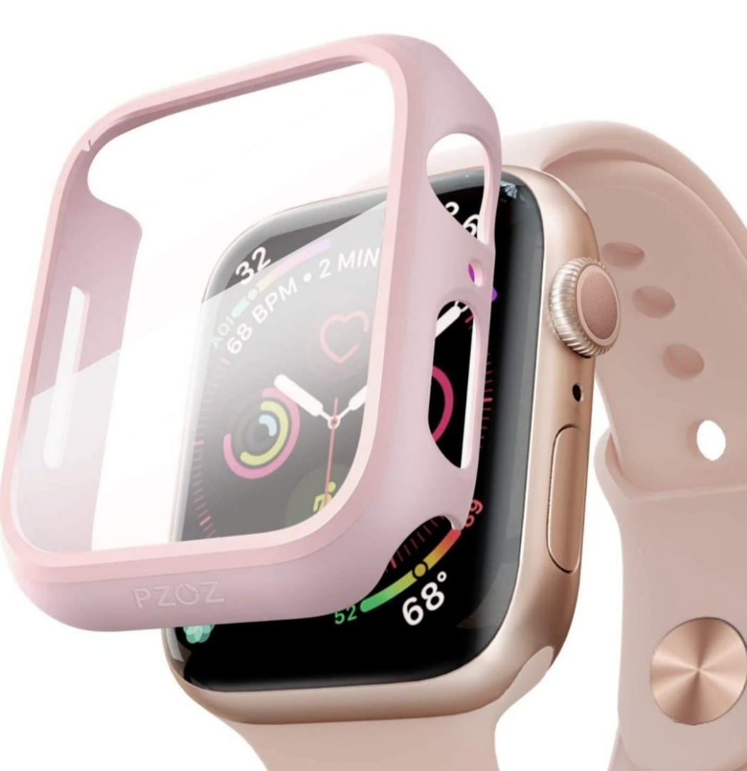 DD PZOZ Compatible for Apple Watch Series 6 5 4 SE 44mm Case with Screen Protector Accessories Slim Guard Thin Bumper Full Coverage Matte Hard Cover Defense Edge for iWatch Women Men GPS