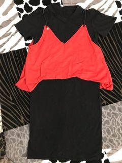 Red Black Casual Dress
