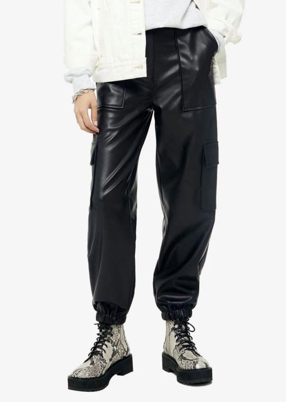 topshop leather cargo trousers Women s Fashion Bottoms Other Bottoms on Carousell