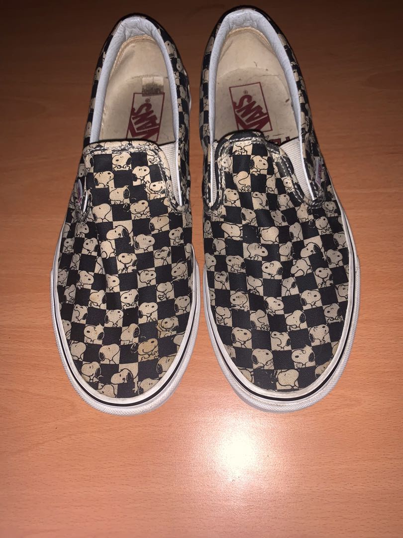 Vans peanuts slip outlet on checkerboard