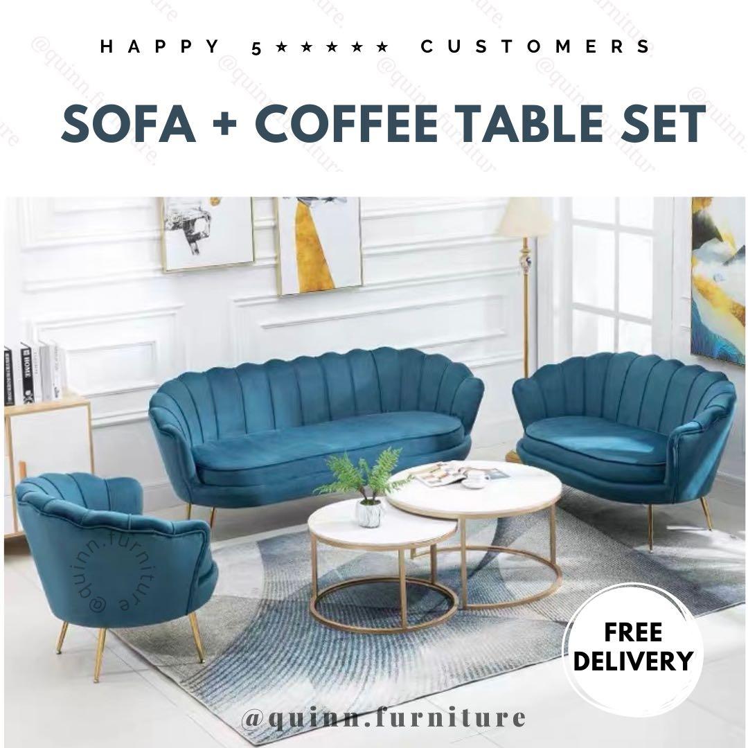 Seater seater Velvet Sofa Nordic Modern Luxury Scallop