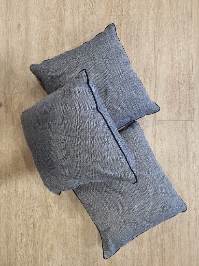 grey feather pillows