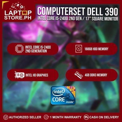 💻 Computer Set Package CPU DELL 390 SFF Intel Core i5 2400 3.4 ghz (2nd generation) (Category: Desktops) located in Quezon City. Submitted by laptopstore.ph (Listing ID 1128000253, Image 3). Description: ▪️ DELL 390 3.4 ghz 📌 Intel Core i5 2nd generation 📌 4gb ddr3 memory (2 X 2gb) 📌 160gb sata 📌 Intel HD Graphics 📌 LAN 📌 USB port 📌 VGA 📌 17 inches LCD Monitor Package: System Unit LCD Monitor Keyboard and Mouse Cables Freebies: Mousepad 