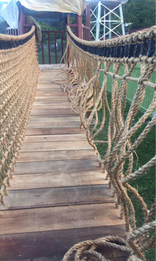 Abaca rope hanging bridge, Furniture & Home Living, Outdoor Furniture ...