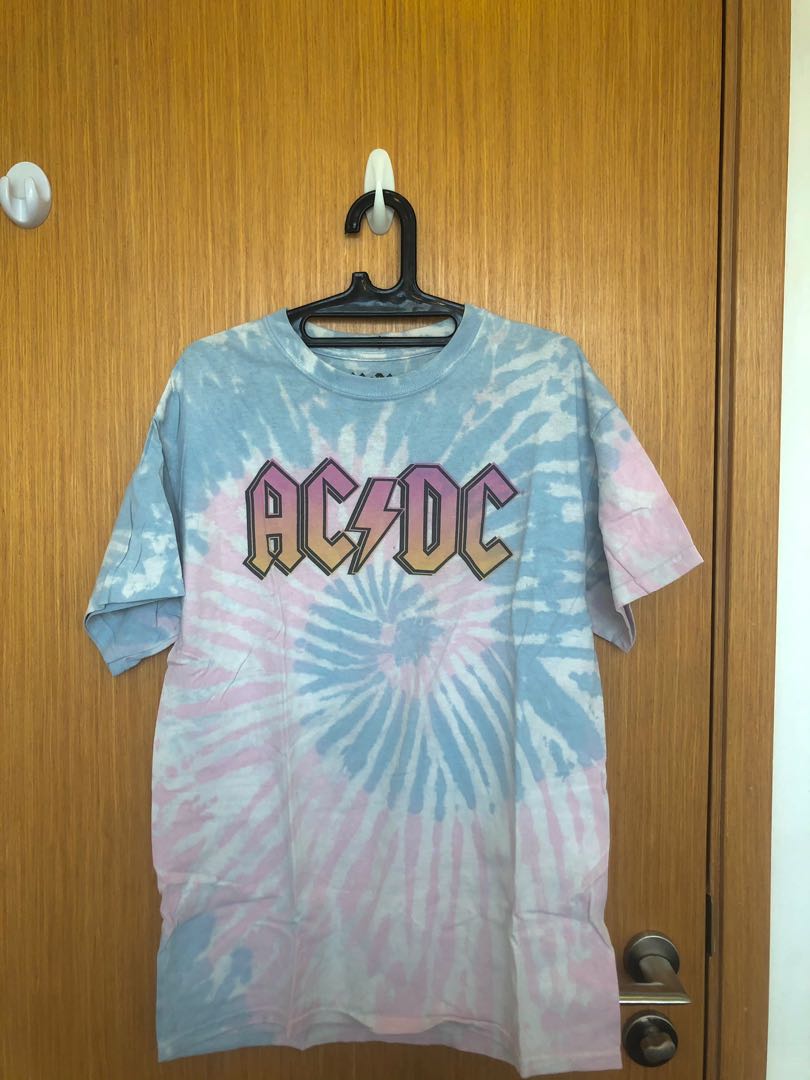 ACDC tie dye t-shirt, Men's Fashion 