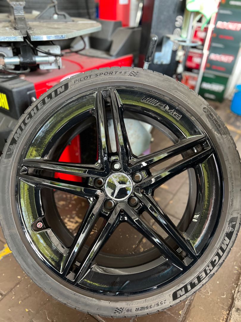 AMG 19 inch original Black rims CLA45S, Car Accessories, Tyres & Rims ...