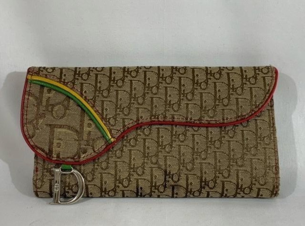 Authentic Christian Dior Rastafari / Rasta Monogram Trotter Long Bifold ...