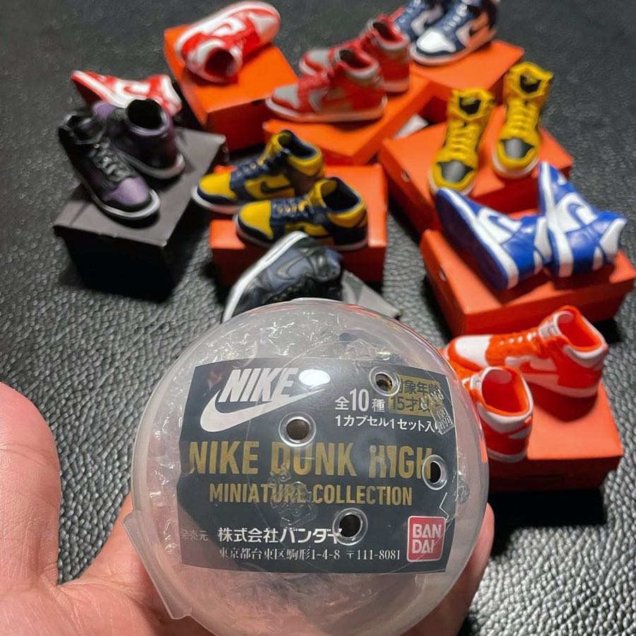 Bandai 扭蛋Nike Dunk High Miniature Dunk Hi Dunk Low Dunk SB, 興趣