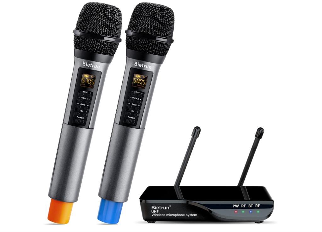 Bietrun Dual Wireless Microphone (Category: Microphones) located in Marikina City. Submitted by skowshop (Listing ID 1128063183, Image 1). Description: Brand Bietrun Connector Type USB, 3.5 mm Jack Connectivity Technology Bluetooth Power Source Corded Electric Audio Sensitivity 95 dB Number of Batteries 2 AA batteries required. Polar Pattern Unidirectional Signal-to-Noise Ratio 95 dB Hardware Platform Laptop, PC, Smartphone Number of Channels 15 