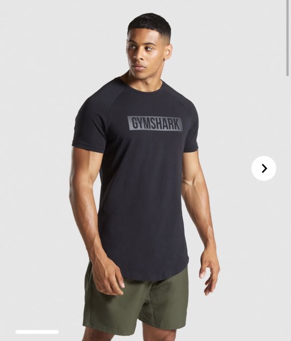 New] Black Gymshark Tee, Men's Fashion 