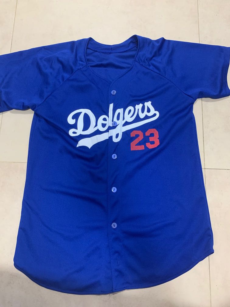 blue button up Dodgers jersey, Men's Fashion, Tops & Sets, Tshirts & Polo  Shirts on Carousell