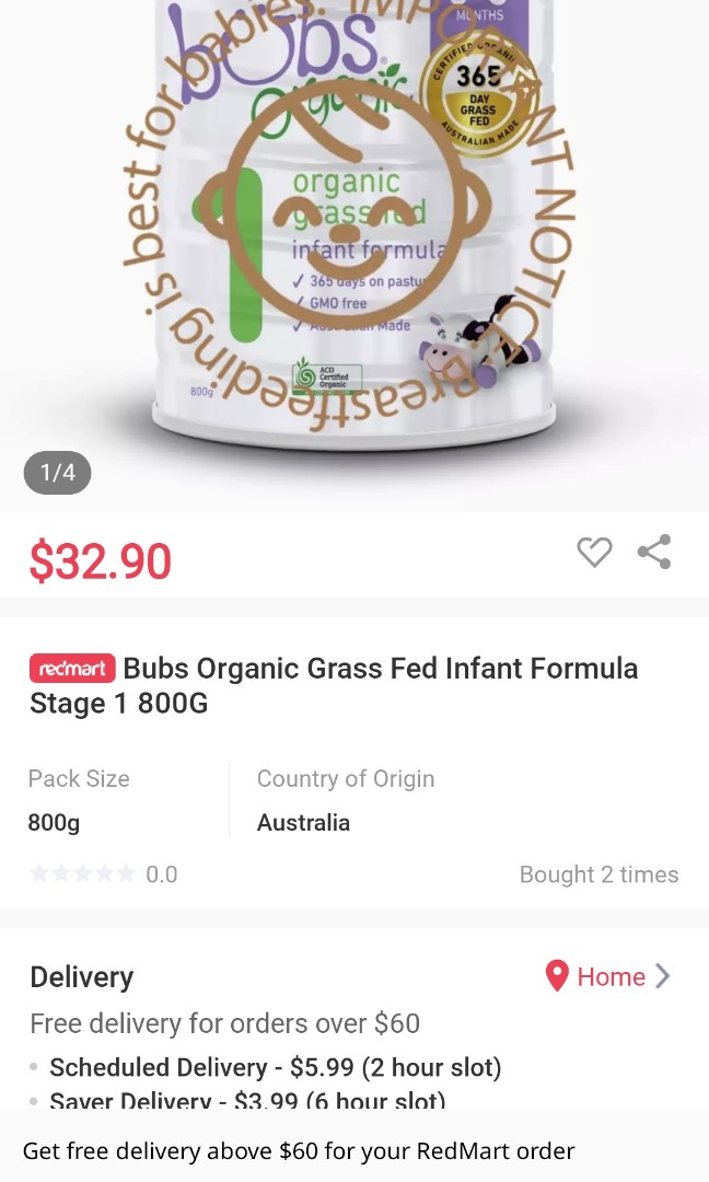 Bubs Organic Grass Fed Infant Formula, Babies & Kids, Nursing & Feeding, Breastfeeding & Bottle