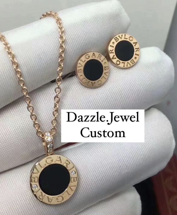 Bvlgari necklace 18k solid gold w ceramic CUSTOM JEWELRY